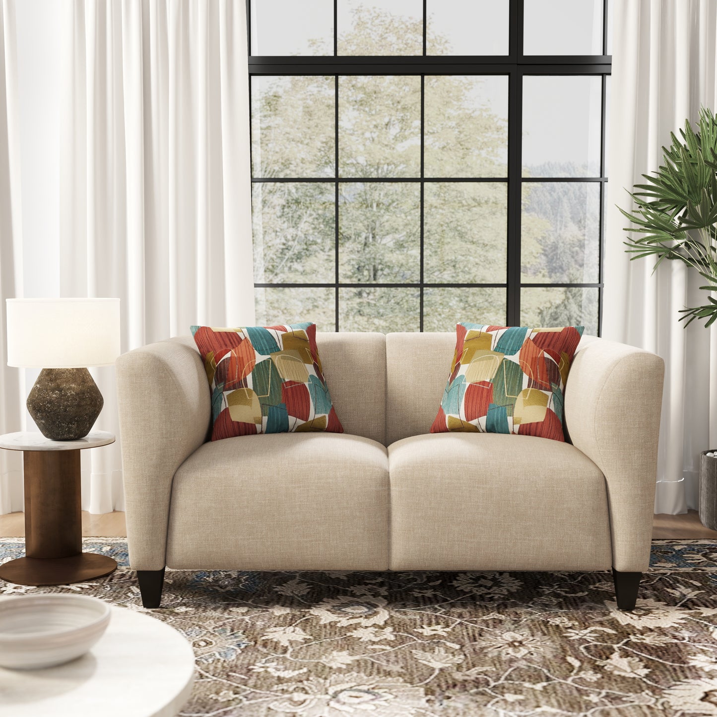 Roundhill Furniture Della Upholstered Stationary Loveseat