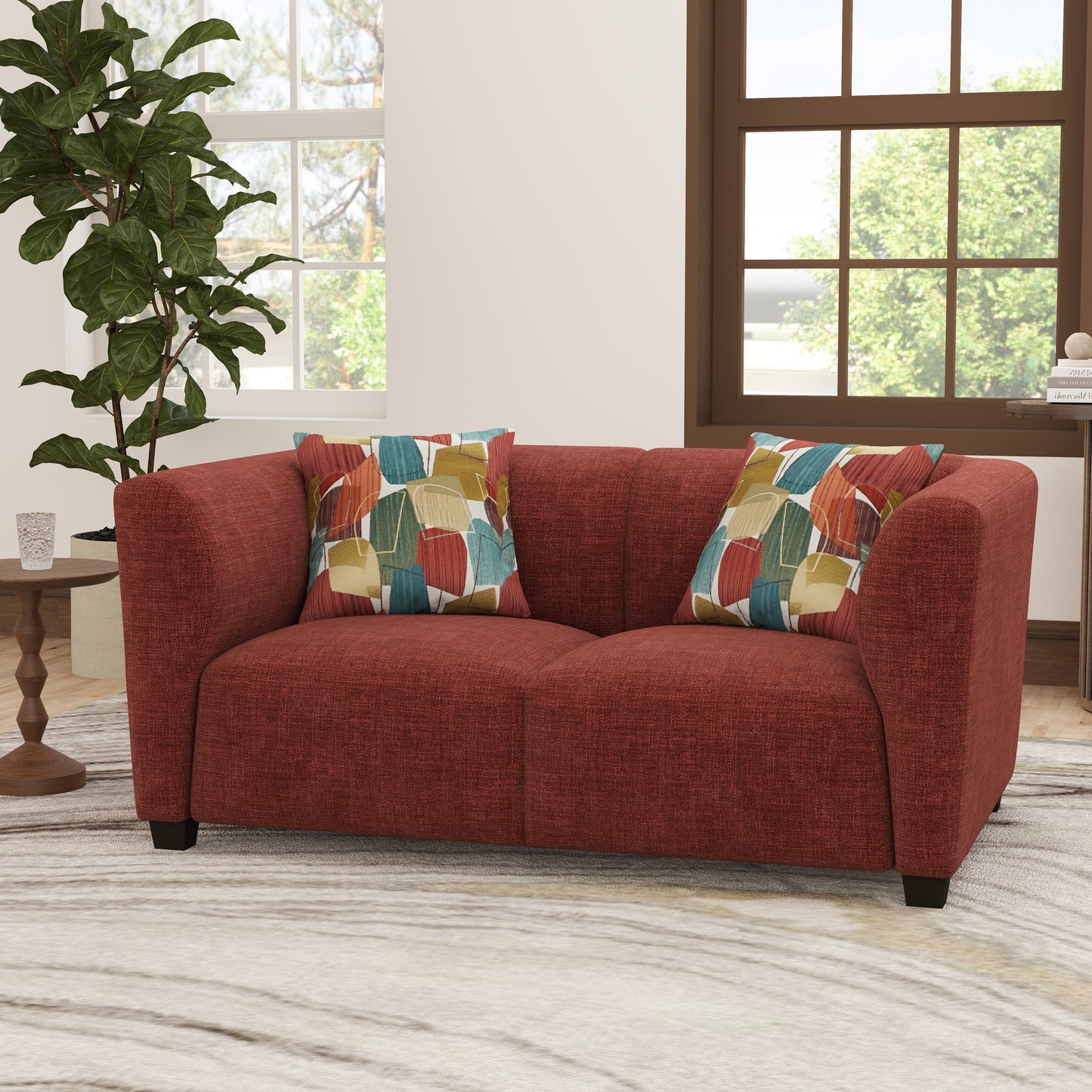 Roundhill Furniture Della Upholstered Stationary Loveseat