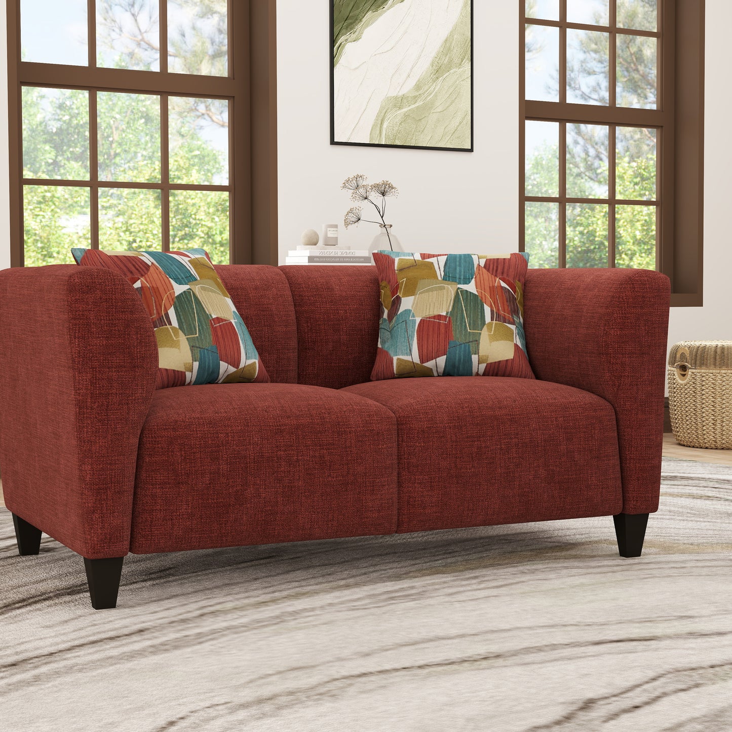 Roundhill Furniture Della Upholstered Stationary Loveseat