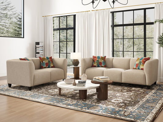 Roundhill Furniture Della Upholstered Living Room Collection, Sofa and Loveseat