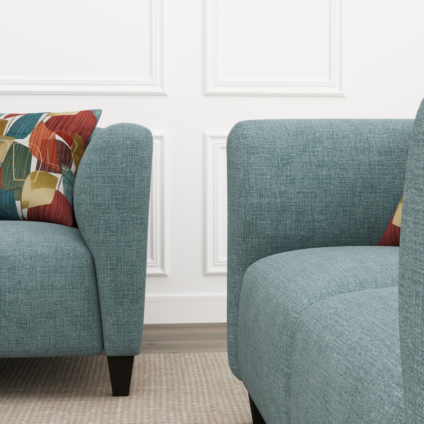Roundhill Furniture Della Upholstered Living Room Collection, Sofa and Loveseat
