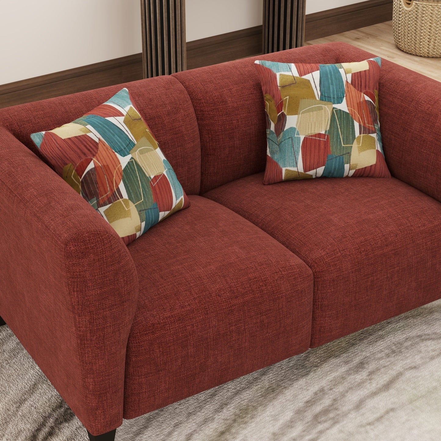 Roundhill Furniture Della Upholstered Living Room Collection, Sofa and Loveseat