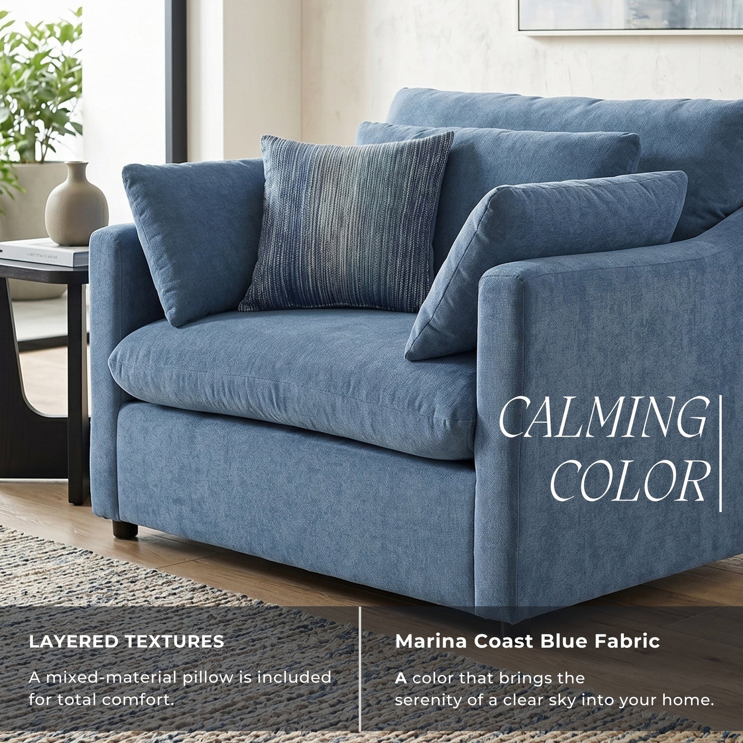 Roundhill Furniture Wilson 2-Piece Living Room Set, Chair and Ottoman