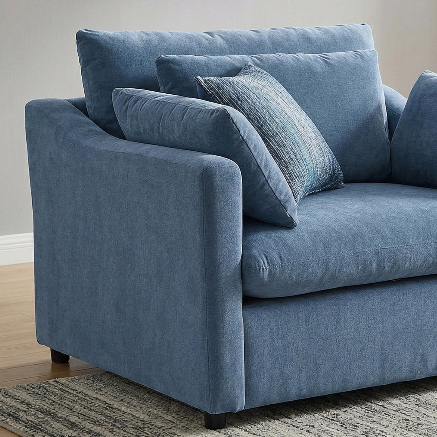 Roundhill Furniture Wilson 2-Piece Living Room Set, Chair and Ottoman