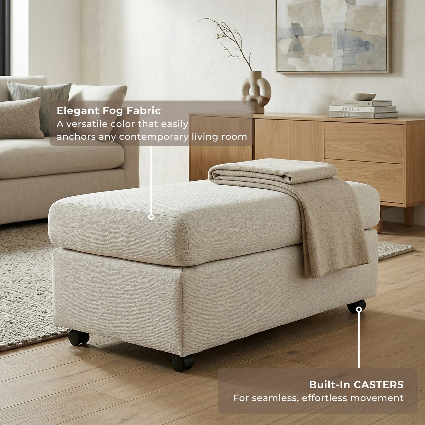 Roundhill Furniture Wilson 2-Piece Living Room Set, Chair and Ottoman