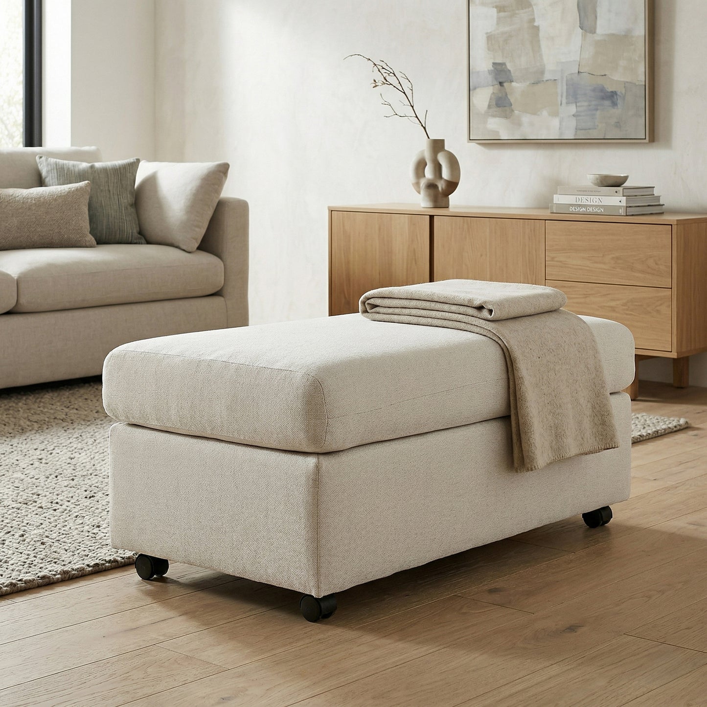 Roundhill Furniture Wilson 2-Piece Living Room Set, Chair and Ottoman
