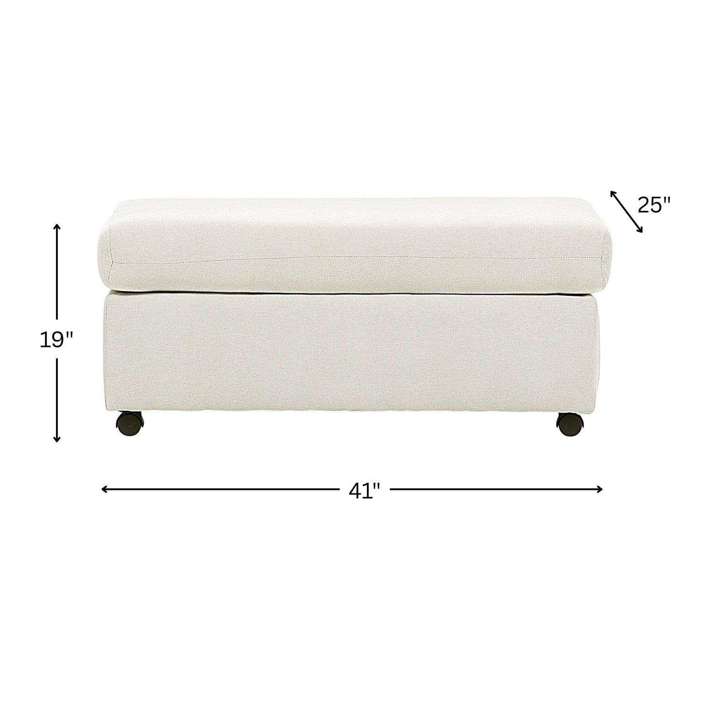 Roundhill Furniture Wilson Contemporary Upholstered Cocktail Ottoman with Casters