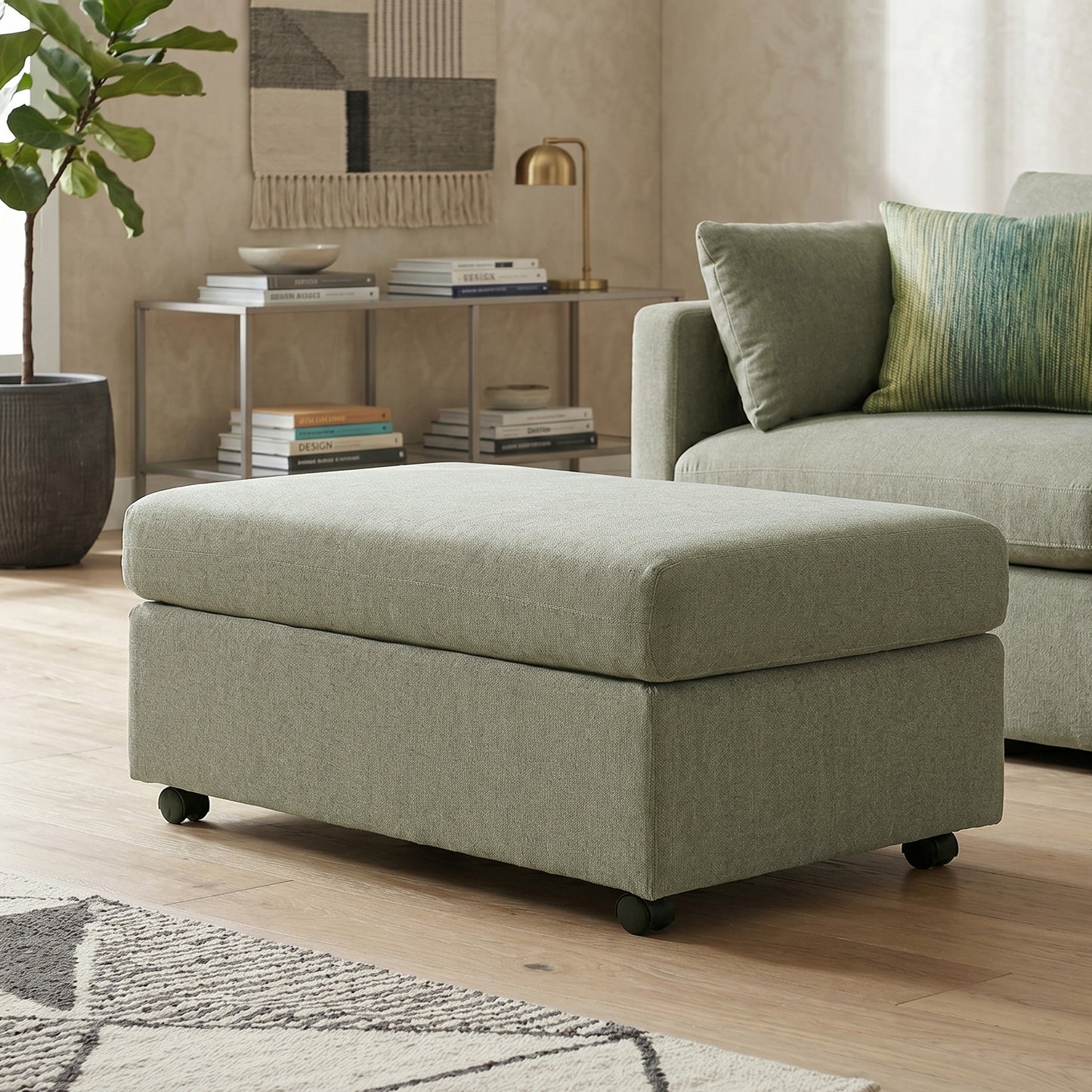 Roundhill Furniture Wilson 2-Piece Living Room Set, Chair and Ottoman