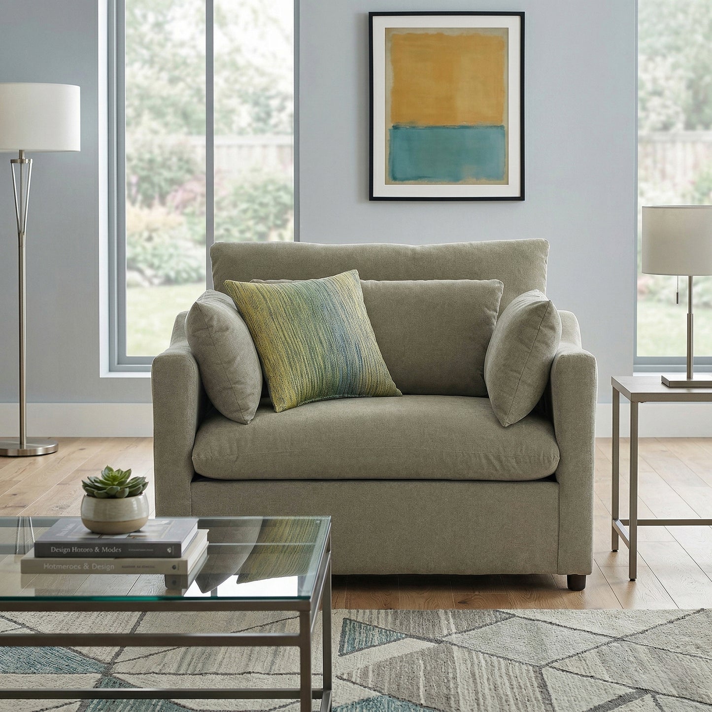 Roundhill Furniture Wilson Contemporary Upholstered Cuddle Chair