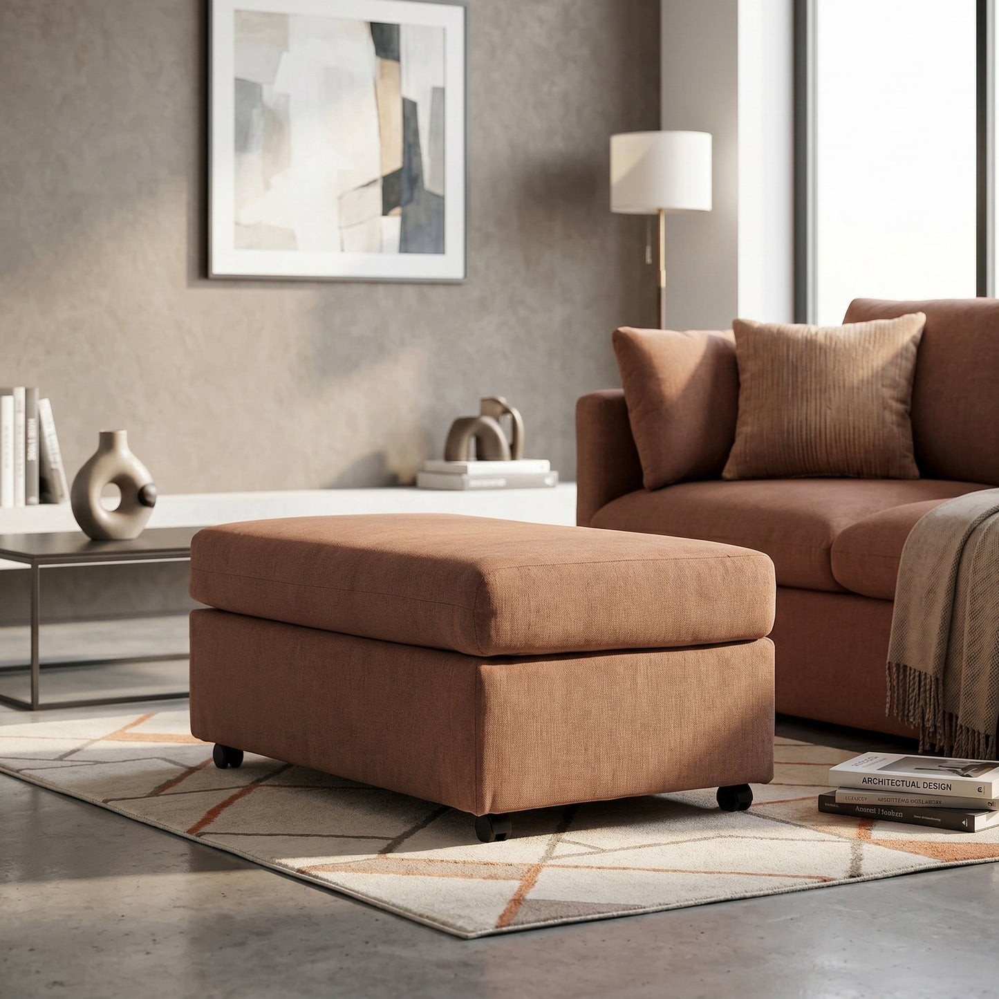 Roundhill Furniture Wilson 2-Piece Living Room Set, Chair and Ottoman