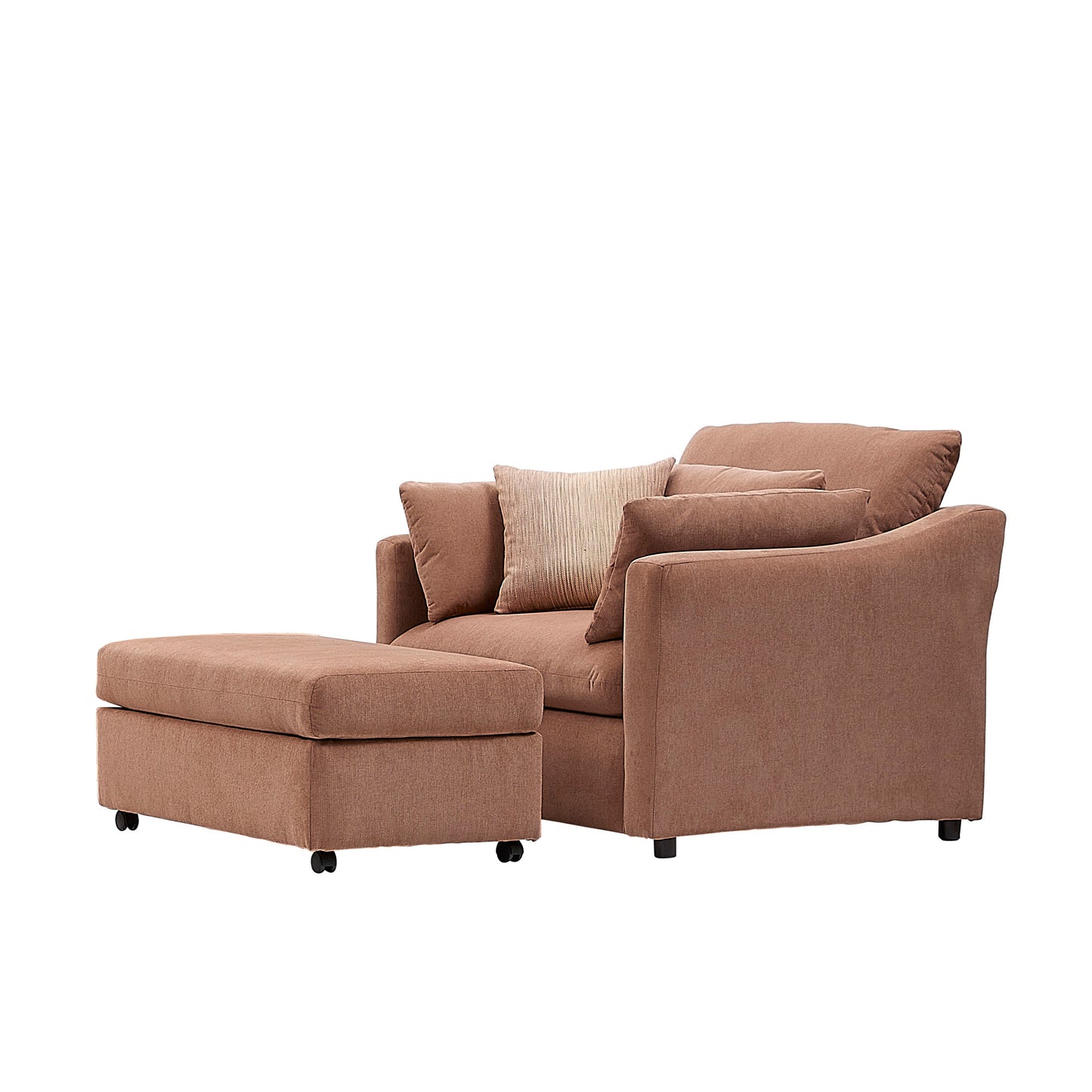Roundhill Furniture Wilson 2-Piece Living Room Set, Chair and Ottoman