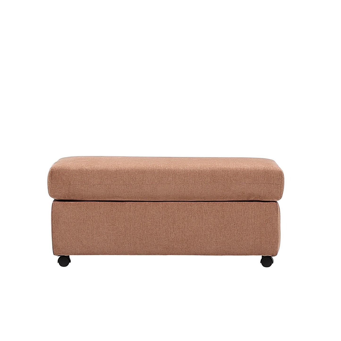 Roundhill Furniture Wilson Contemporary Upholstered Cocktail Ottoman with Casters