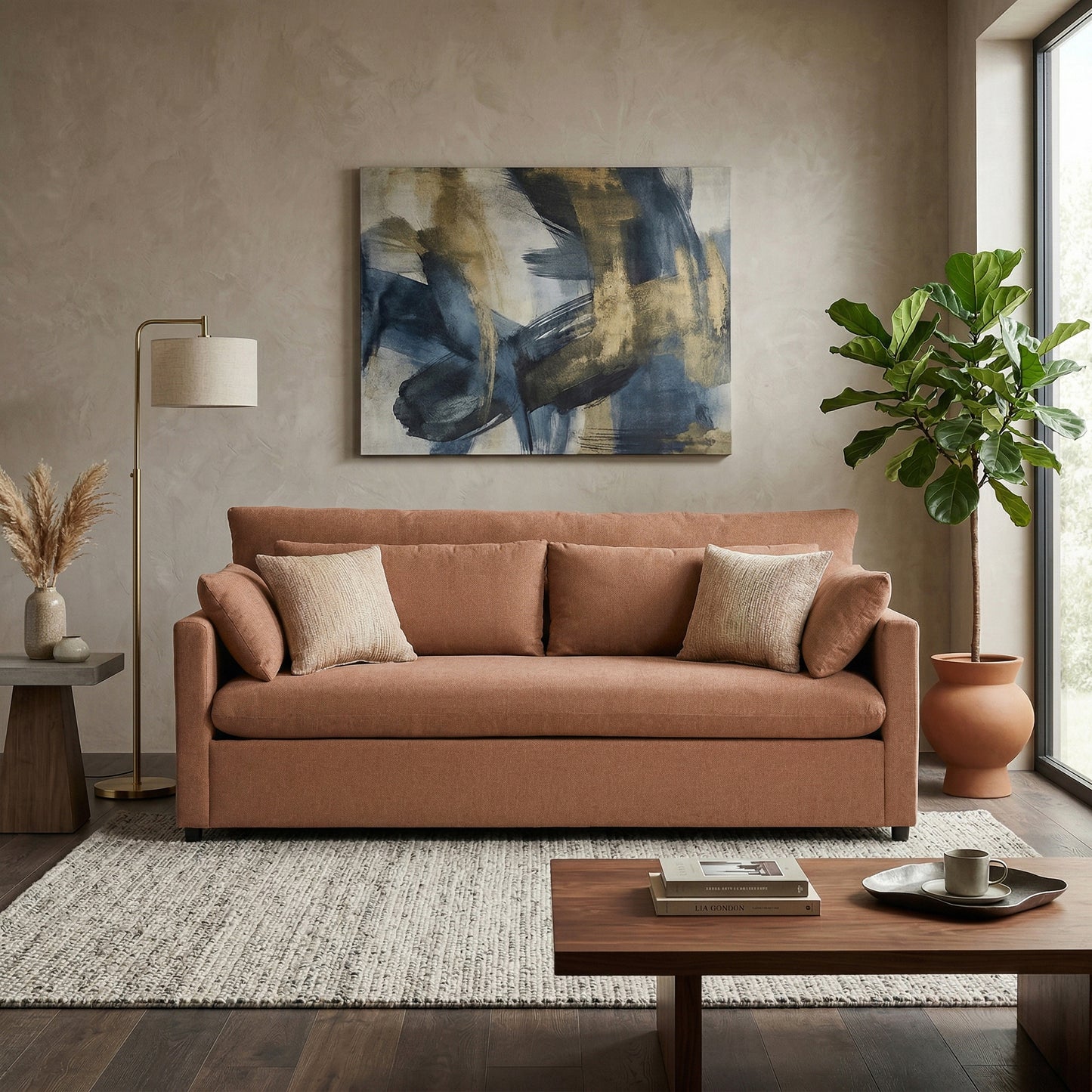 Roundhill Furniture Wilson Contemporary Upholstered Sofa