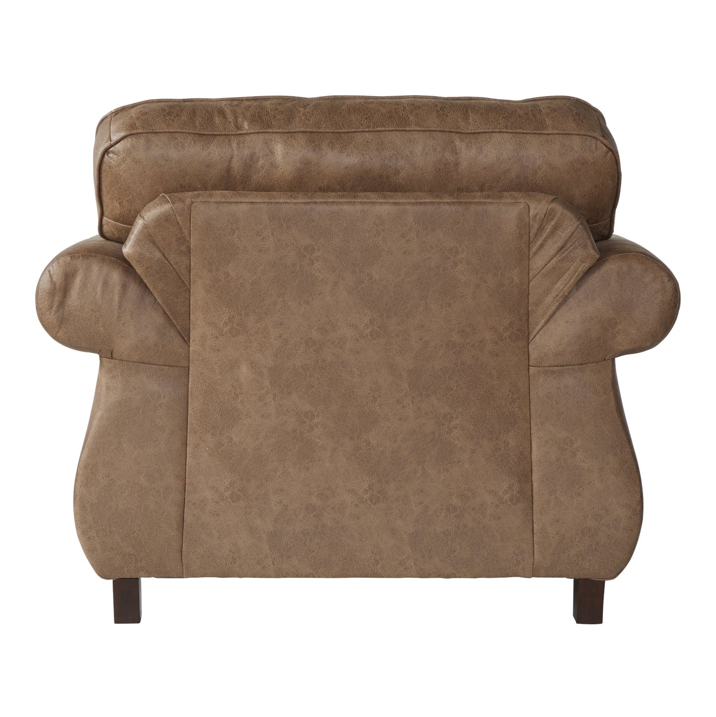 Leinster Faux Leather Armchair with Antique Bronze Nailheads in Jetson Ginger