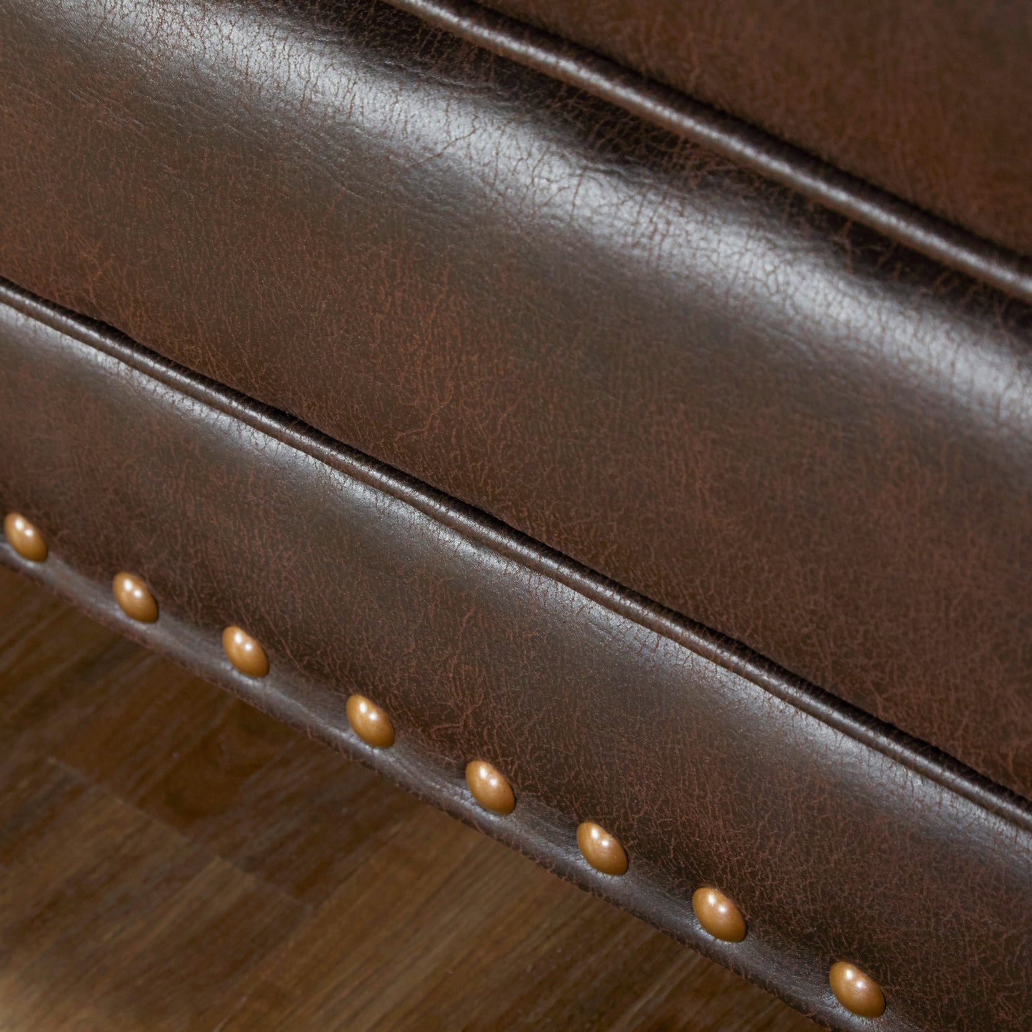 Leinster Faux Leather Upholstered Nailhead Chair in Espresso