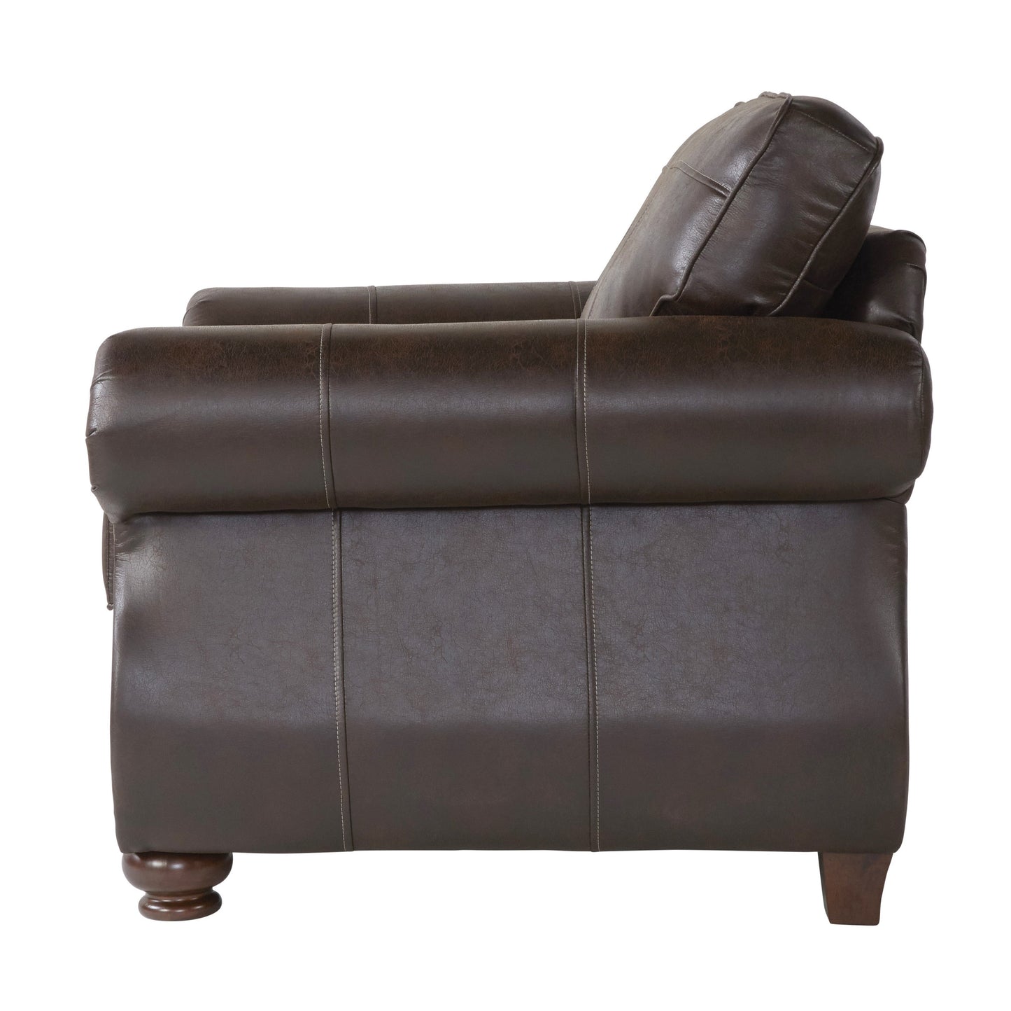Leinster Faux Leather Upholstered Nailhead Chair in Espresso
