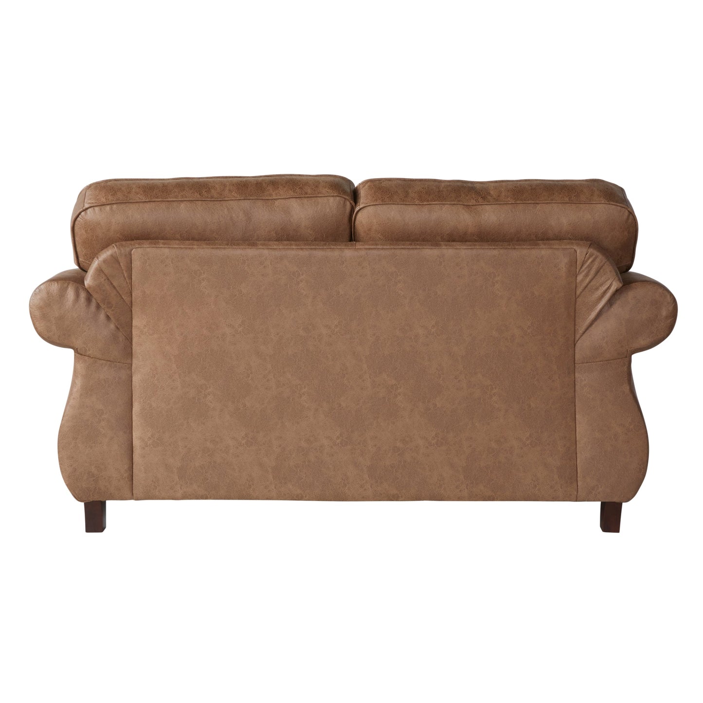 Leinster Faux Leather Loveseat with Antique Bronze Nailheads in Jetson Ginger