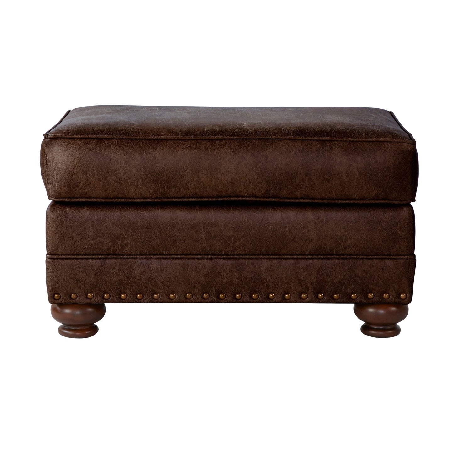 Leinster Faux Leather Upholstered Nailhead Living Room Collection in Espresso