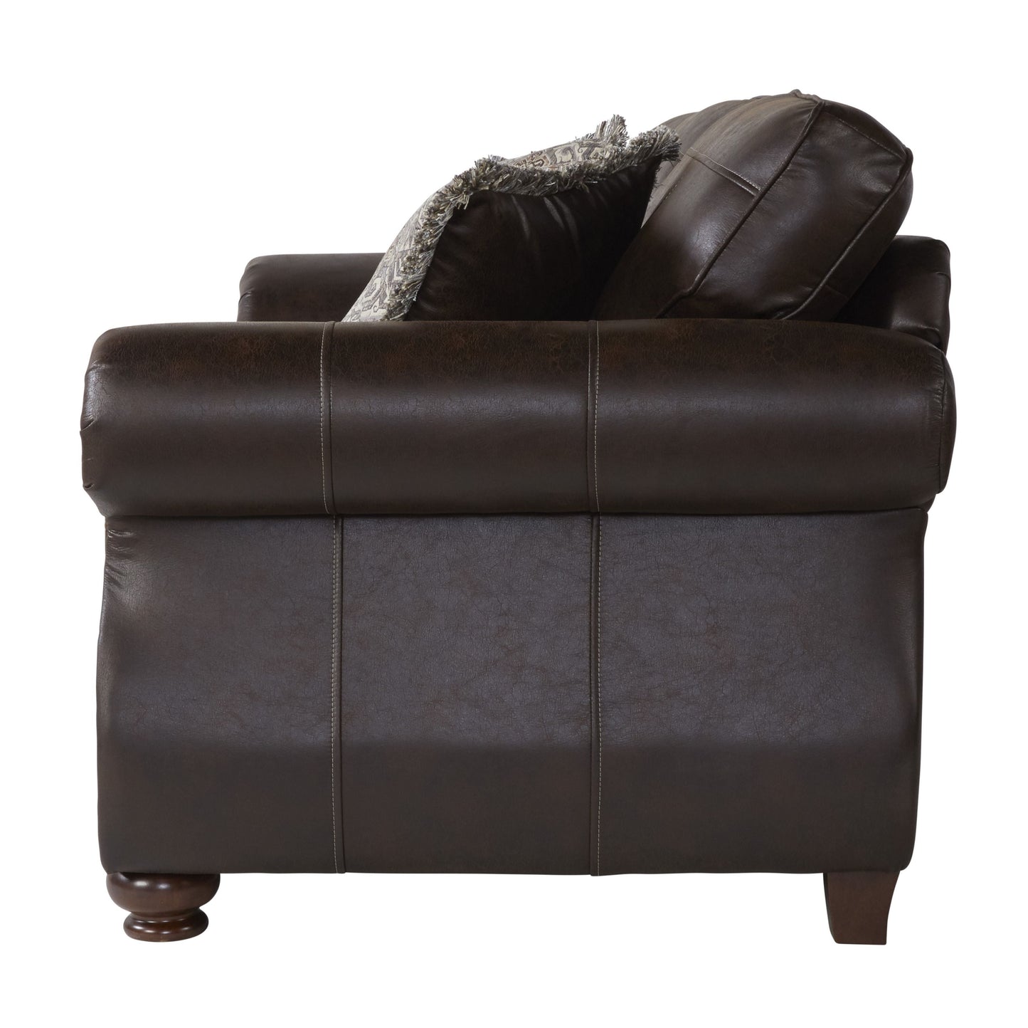 Leinster Faux Leather Upholstered Nailhead Sofa in Espresso