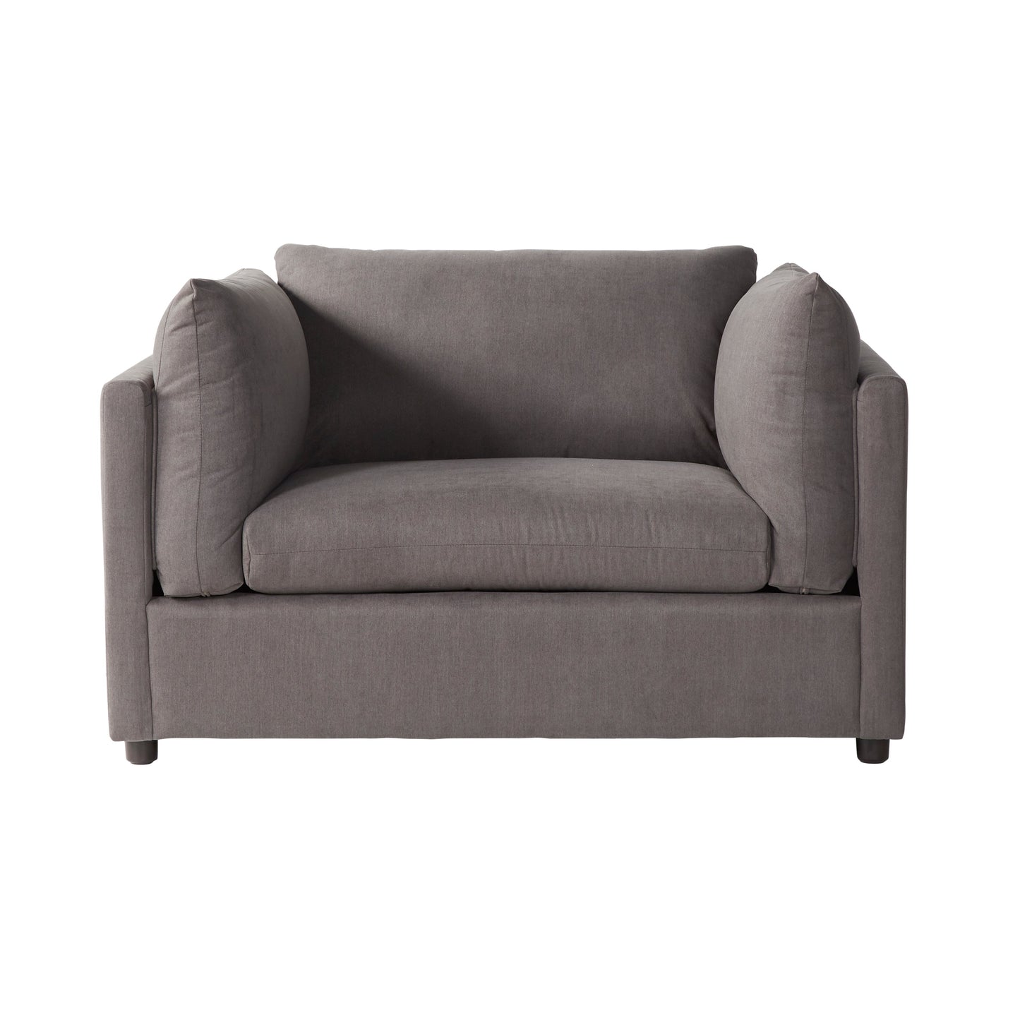 Roundhill Furniture Enda Oversized Living Room Pillow Back Cuddler Arm Chair, Carbon Gray