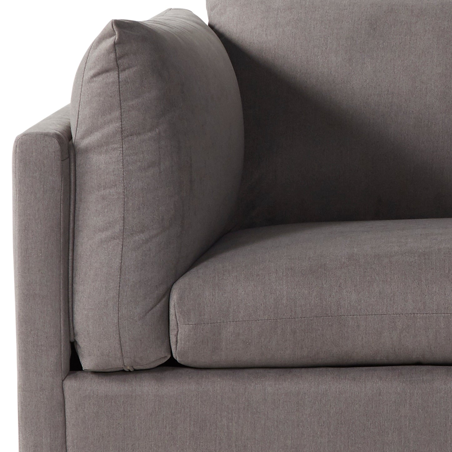 Roundhill Furniture Enda Oversized Living Room Pillow Back Cuddler Arm Chair, Carbon Gray