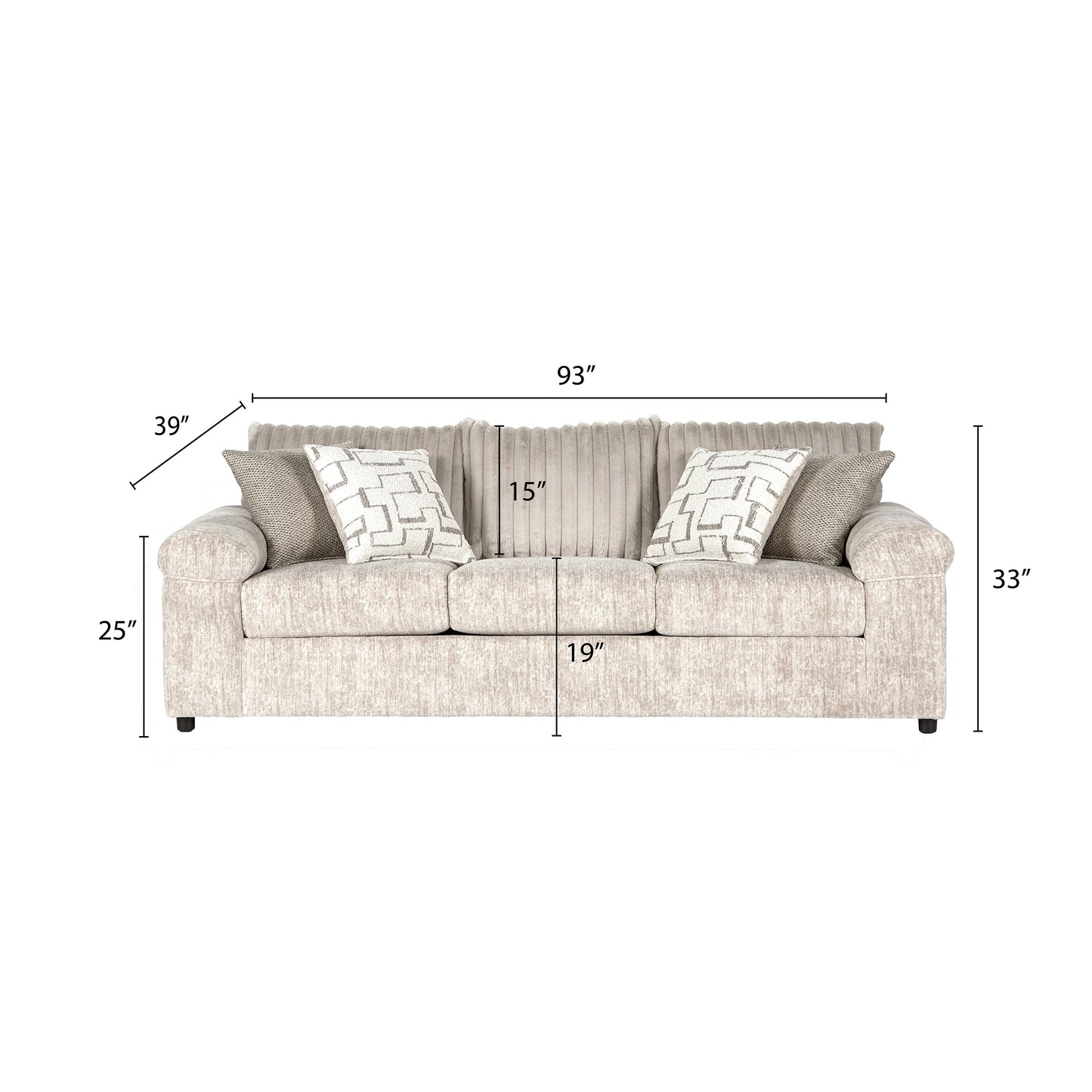 Roundhill Furniture Nason Wide Wale Corduroy Sofa