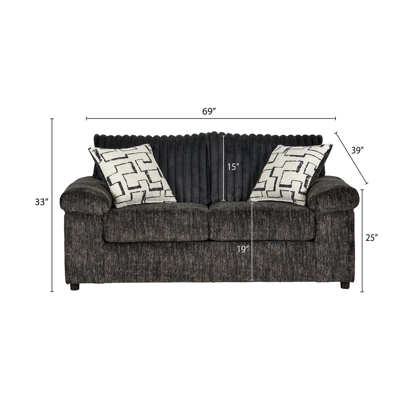 Roundhill Furniture Nason Wide Wale Corduroy Living Room Sofa Collection