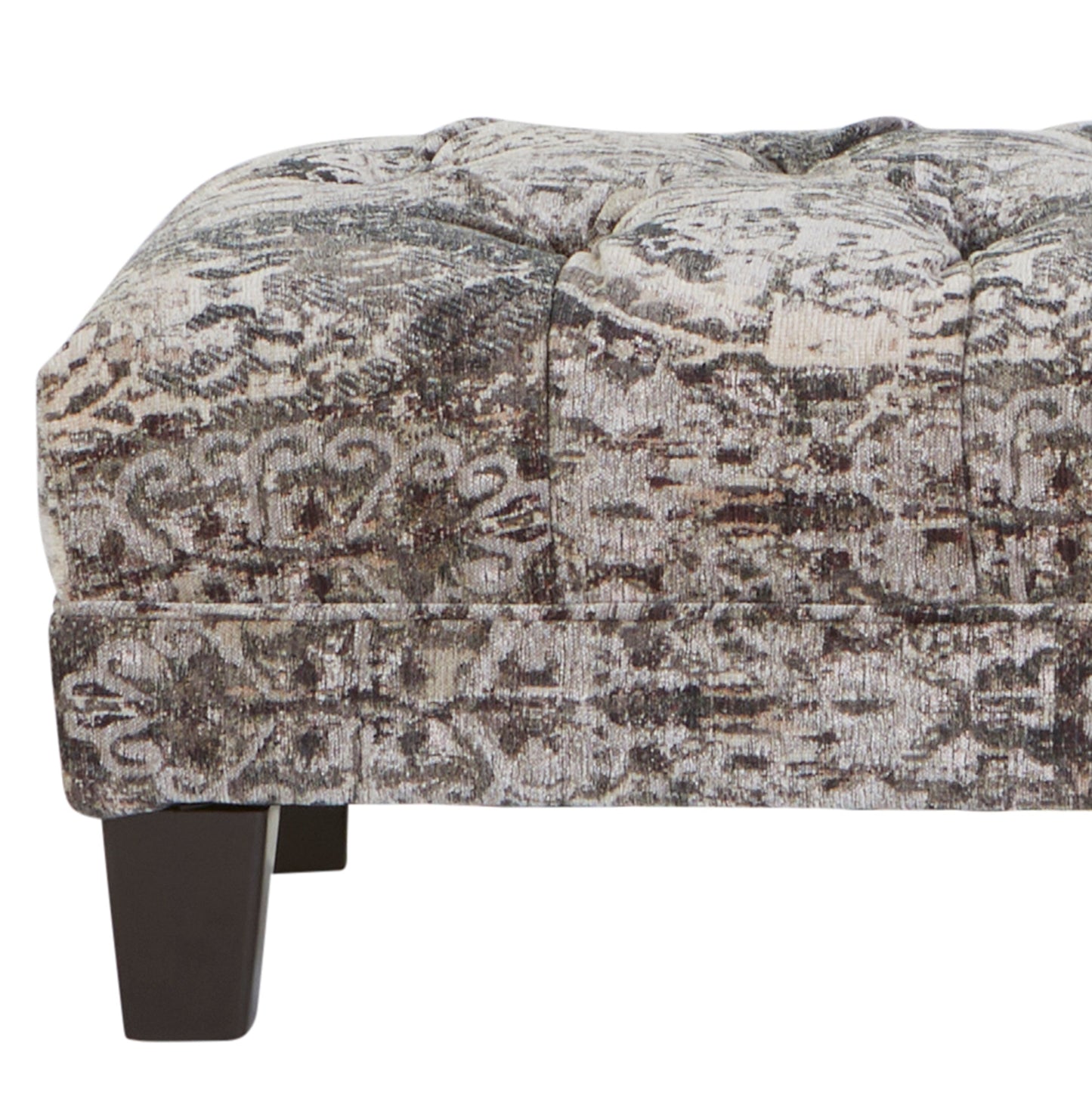 Roundhill Furniture Berliton Fabric Tufted Oversized Ottoman in Turkish Charcoal