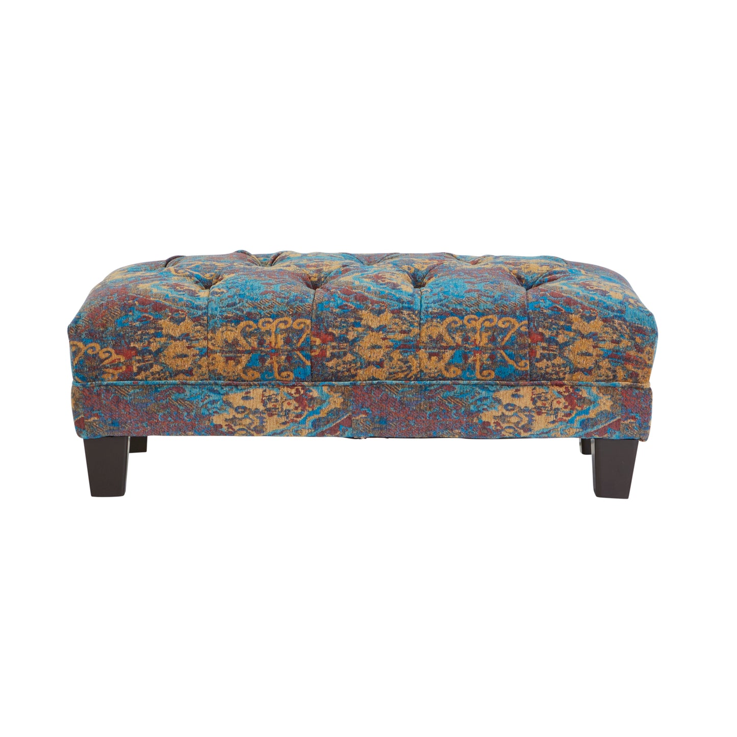 Roundhill Furniture Berliton Fabric Tufted Oversized Ottoman in Turkish Gemstone