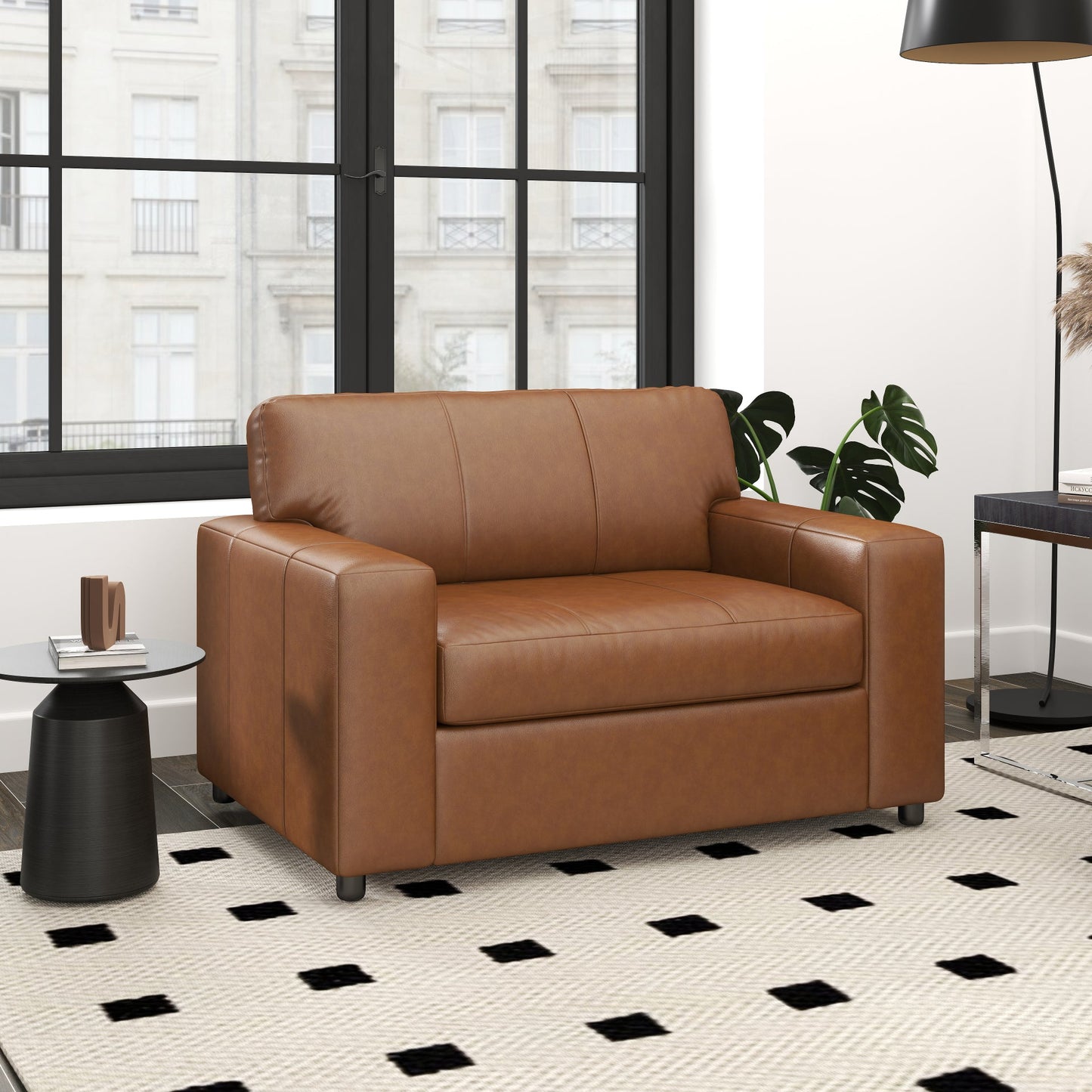 Roundhill Furniture Sakan Leather Upholstered Living Room Collection