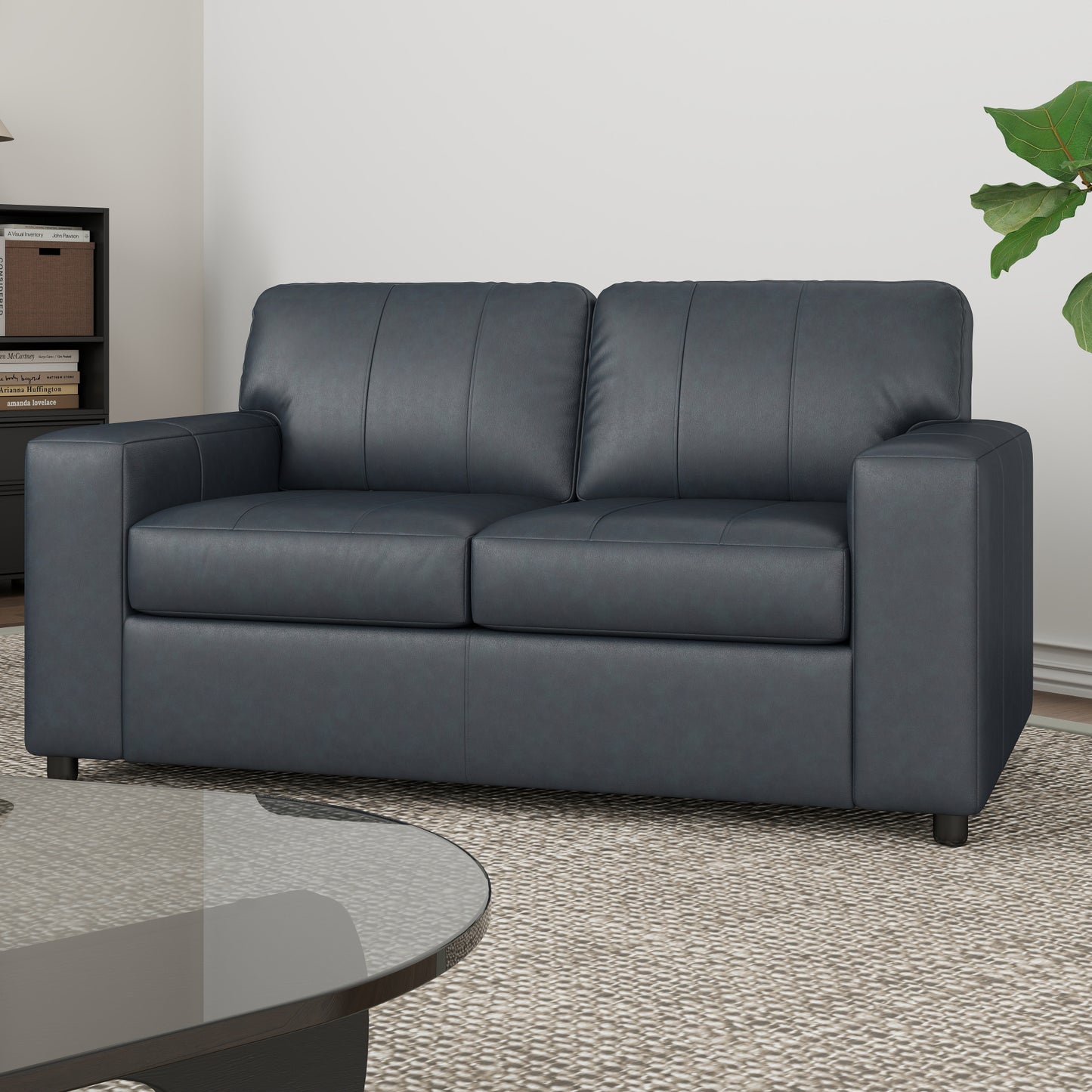 Roundhill Furniture Sakan Leather Upholstered Loveseat