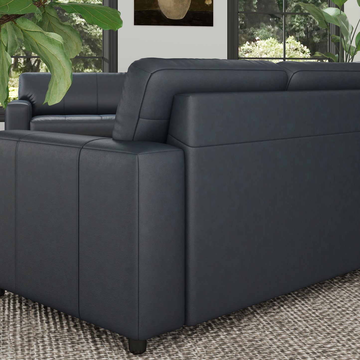 Roundhill Furniture Sakan Leather Upholstered Loveseat