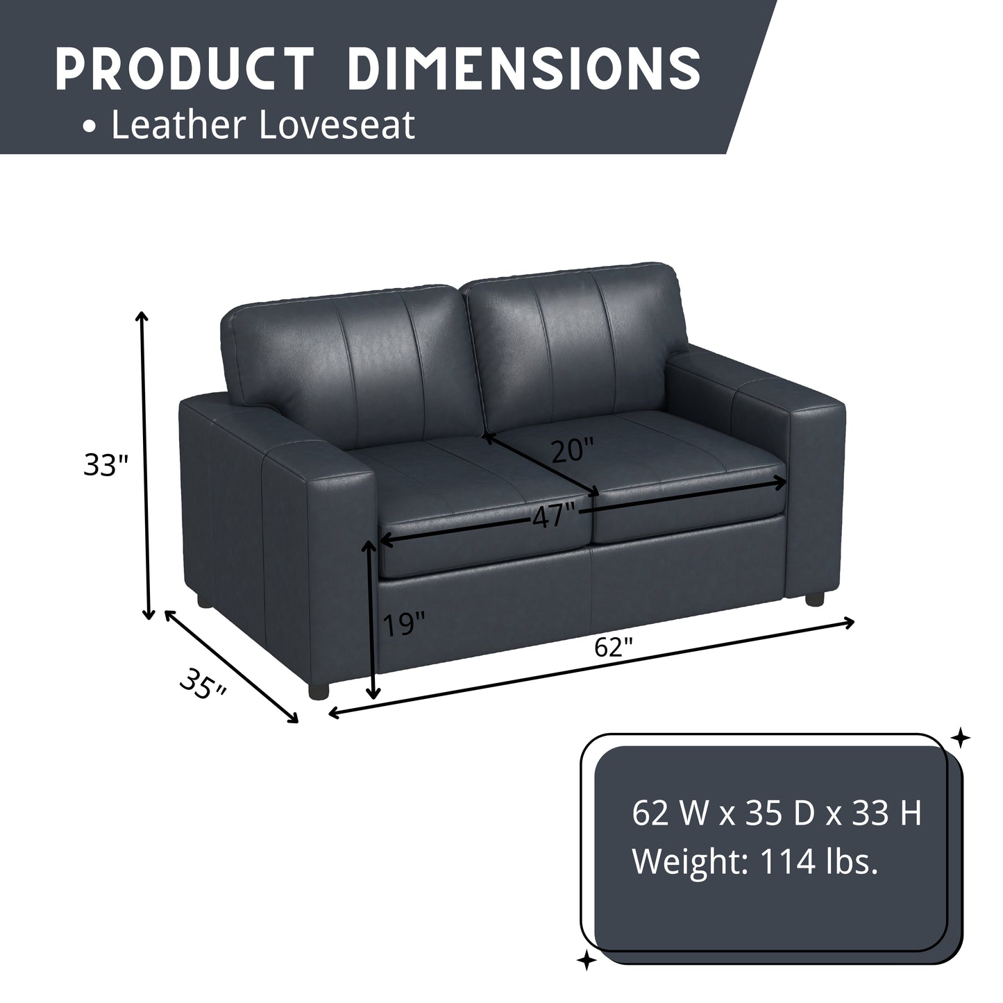 Roundhill Furniture Sakan Leather Upholstered Loveseat