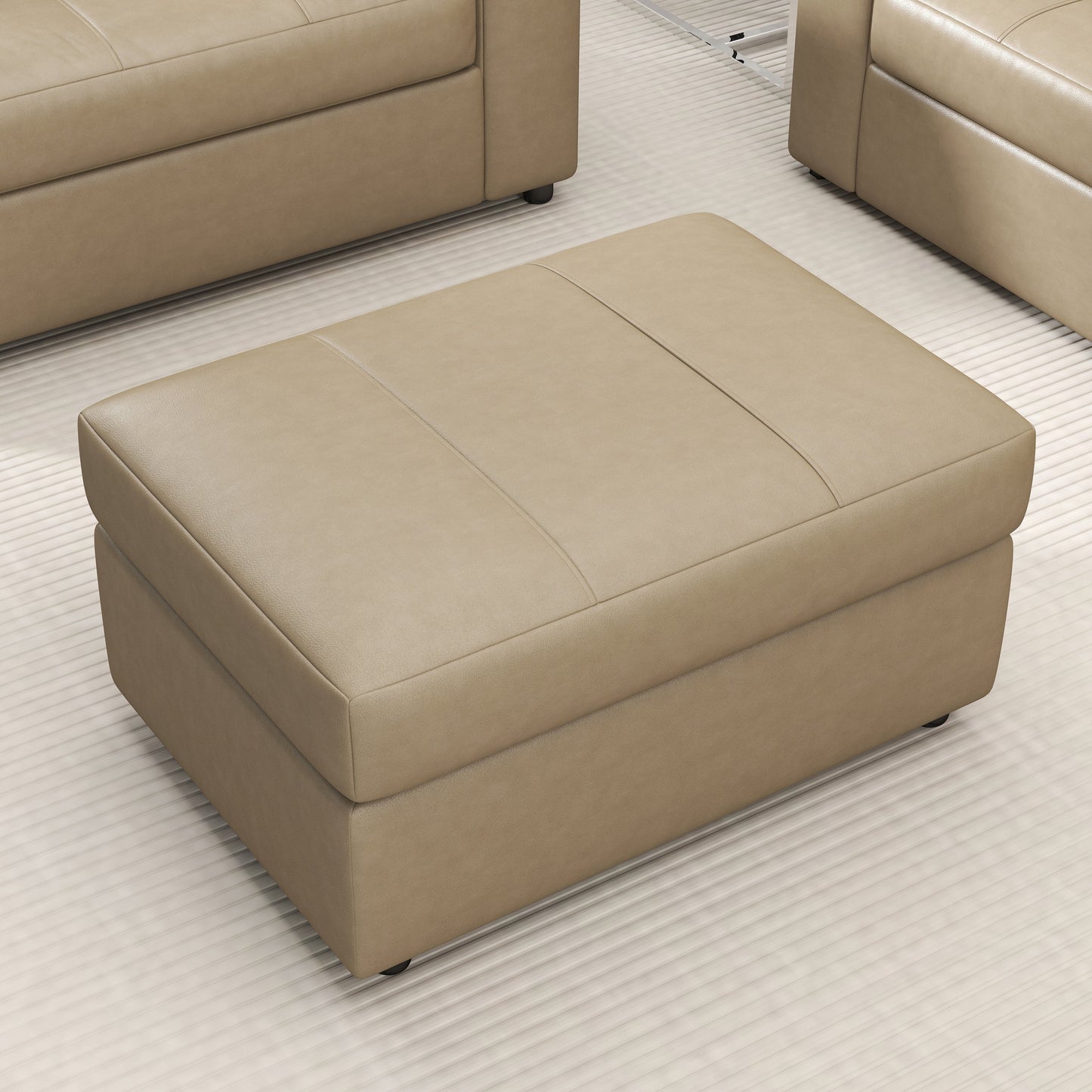 Roundhill Furniture Sakan Leather Upholstered Ottoman