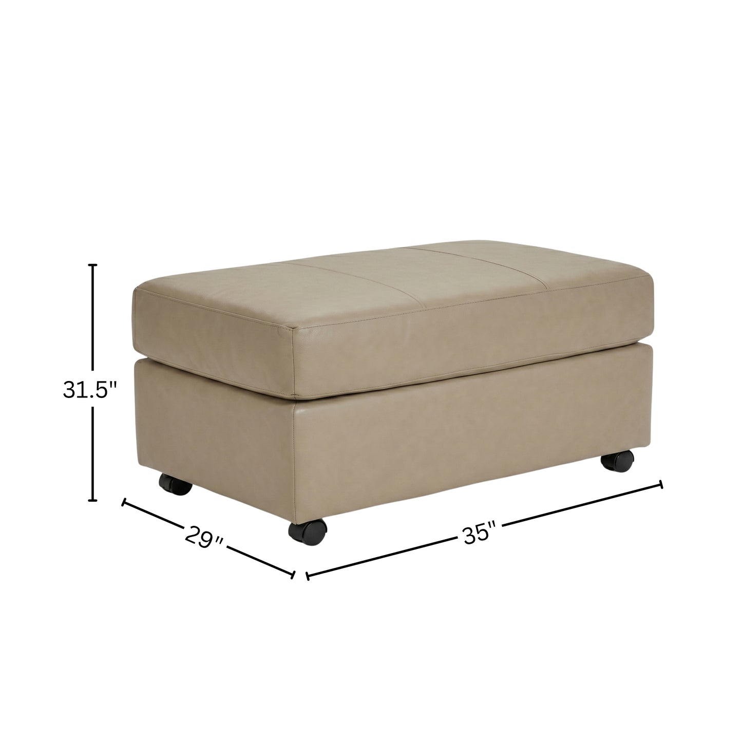 Roundhill Furniture Sakan Leather Upholstered Ottoman