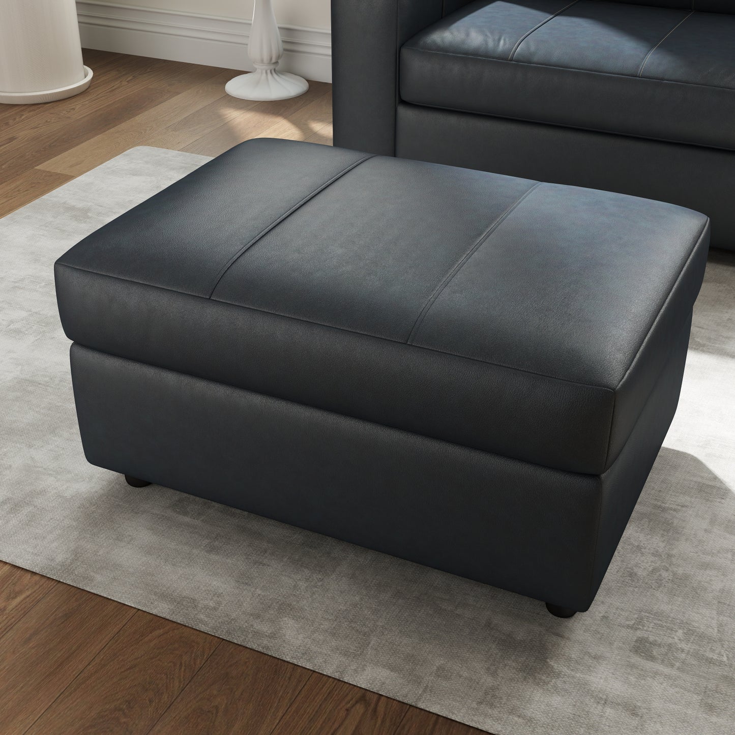 Roundhill Furniture Sakan Leather Upholstered Ottoman