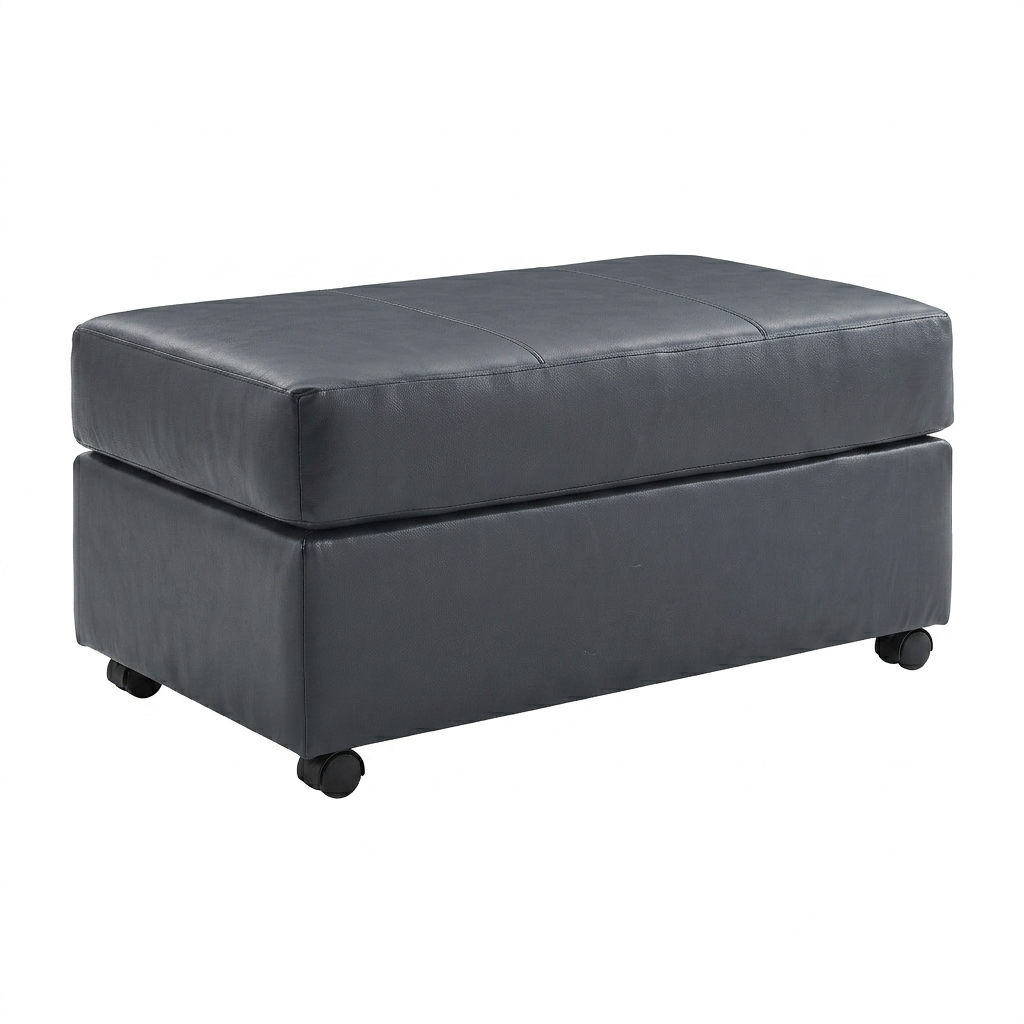 Roundhill Furniture Sakan Leather Upholstered Ottoman