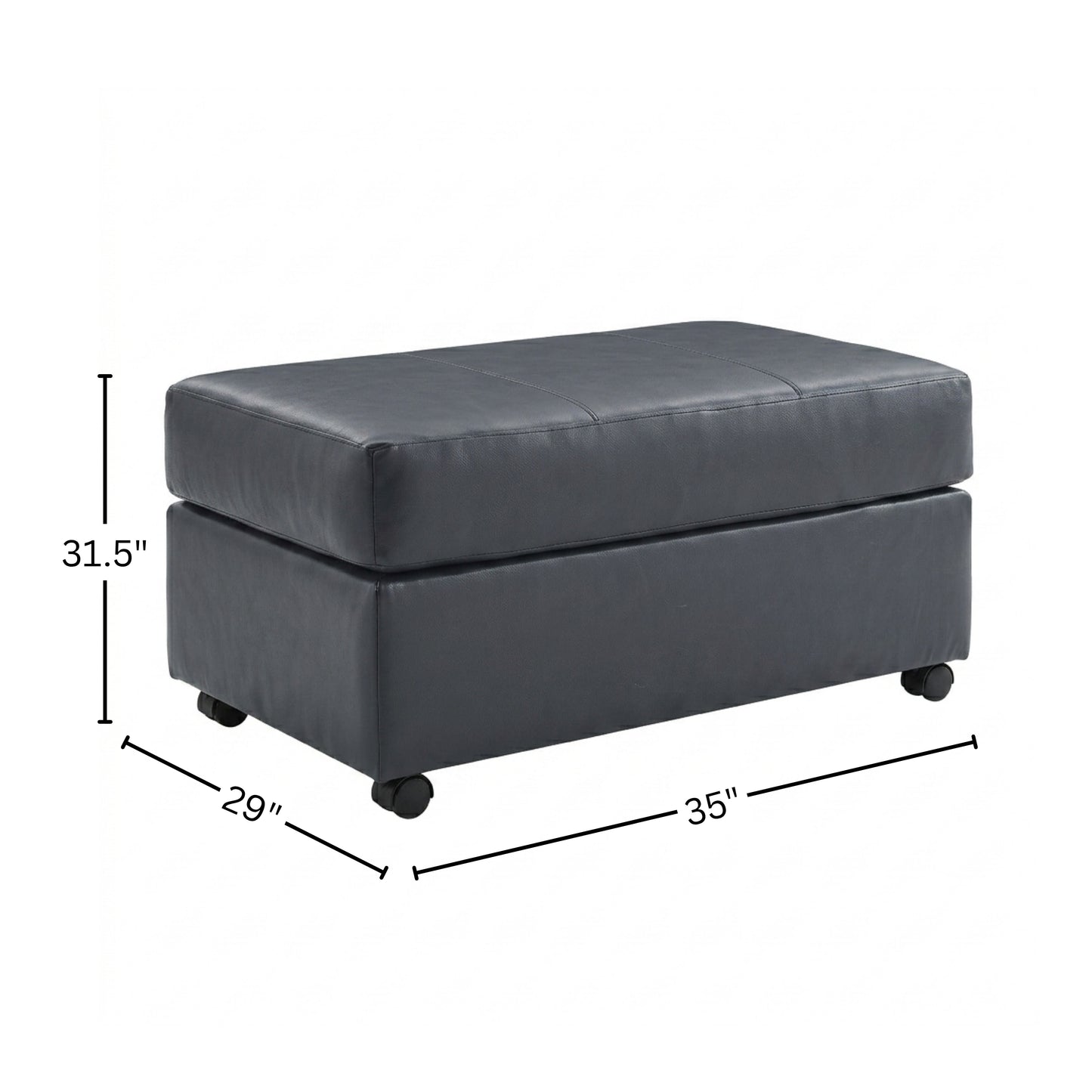 Roundhill Furniture Sakan Leather Upholstered Ottoman