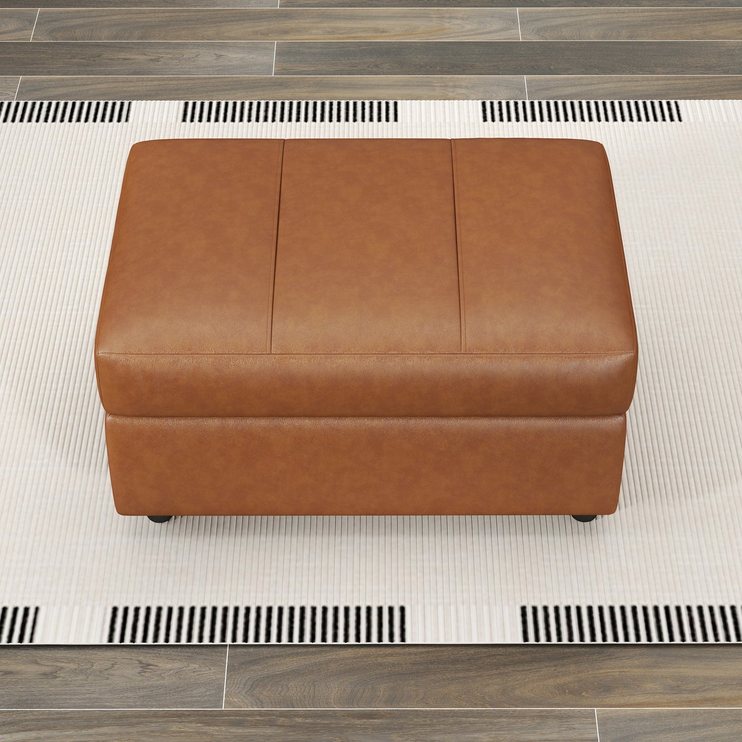 Roundhill Furniture Sakan Leather Upholstered Ottoman