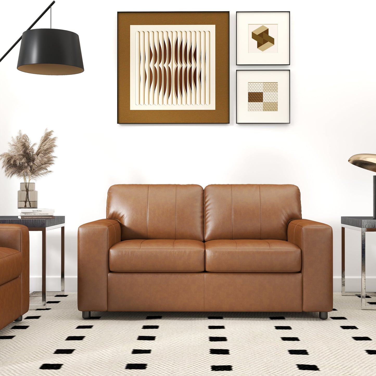 Roundhill Furniture Sakan Leather Upholstered Living Room Collection