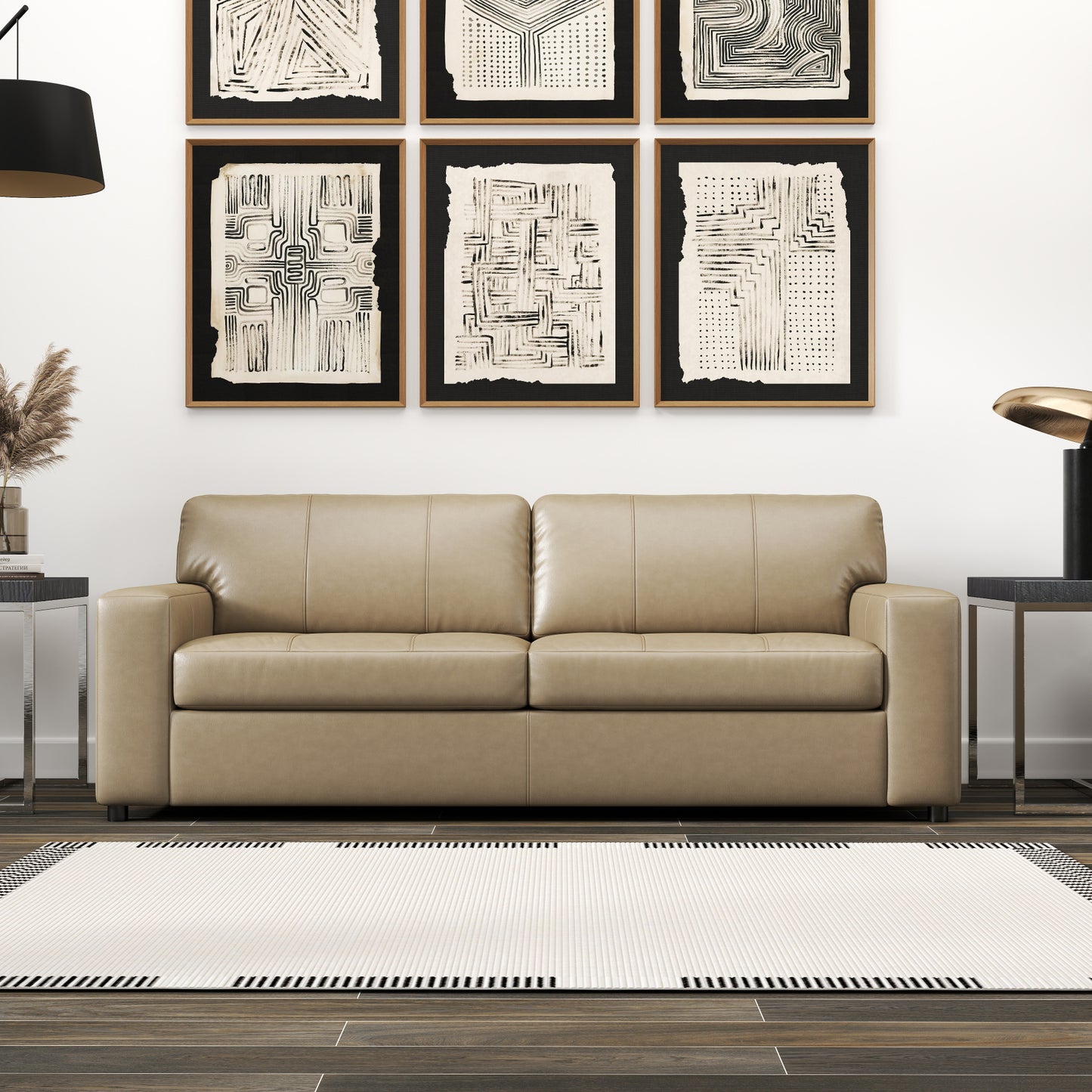 Roundhill Furniture Sakan Leather Upholstered Living Room Collection