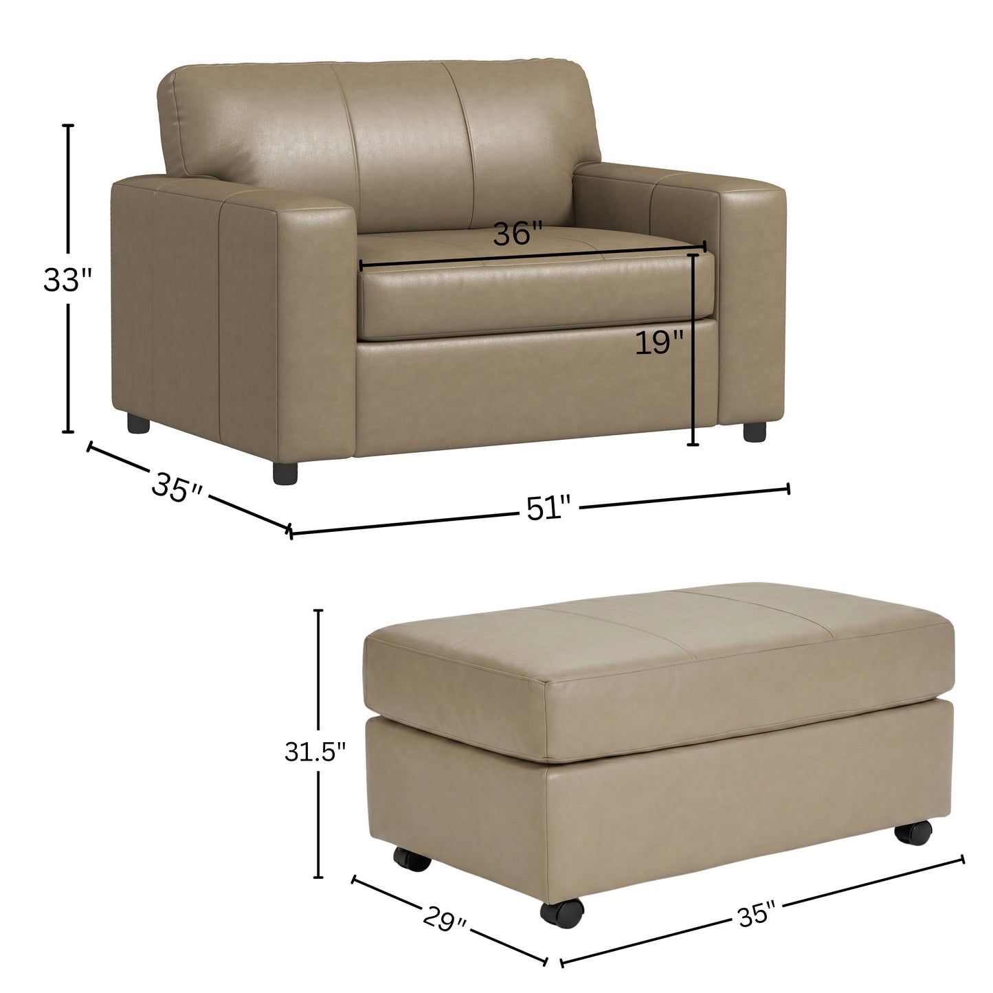Roundhill Furniture Sakan Leather Upholstered Living Room Collection