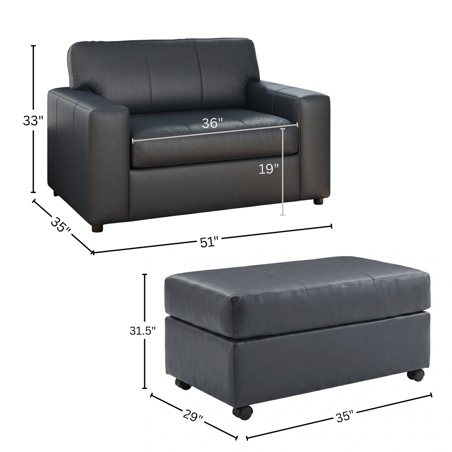 Roundhill Furniture Sakan Leather Upholstered Living Room Collection