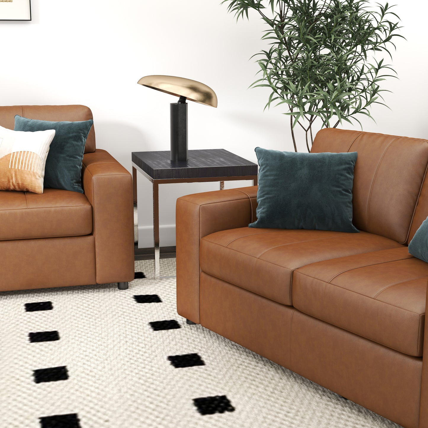 Roundhill Furniture Sakan Leather Upholstered Living Room Collection