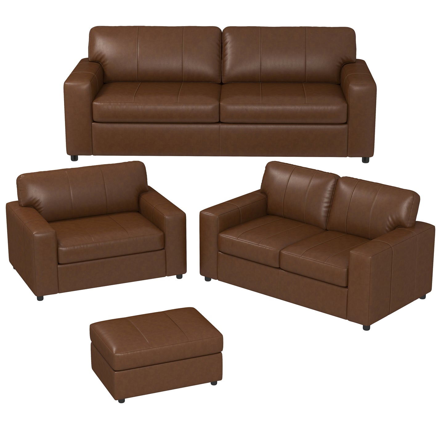 Roundhill Furniture Sakan Leather Upholstered Living Room Collection