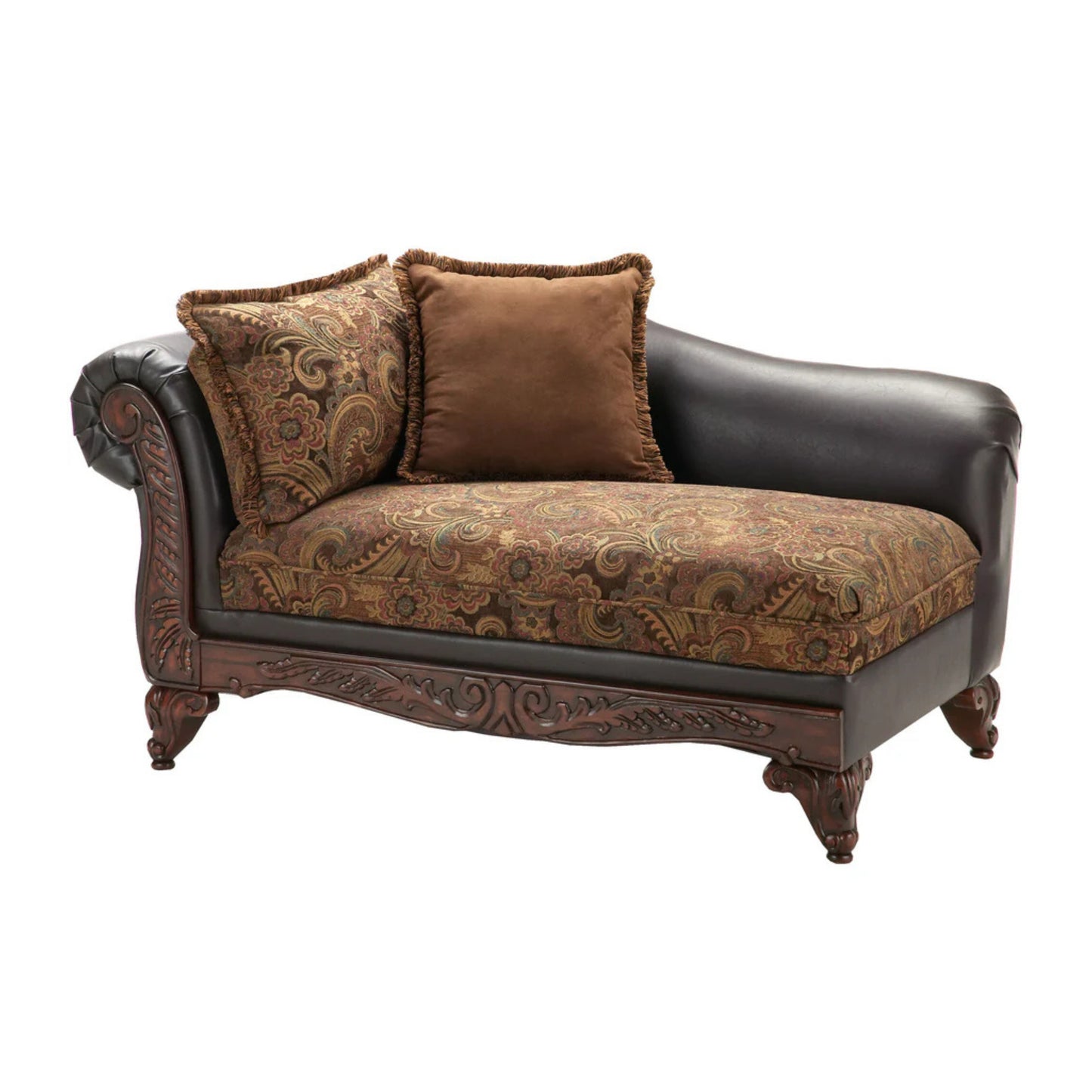 San Marino 2-Tone Chocolate Microfiber Chaise  Made in USA