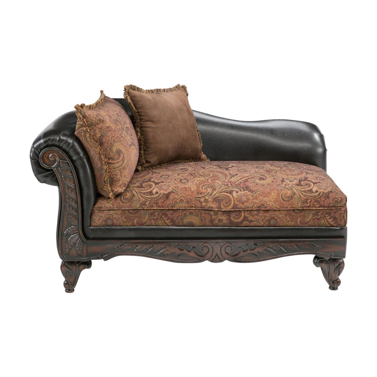 San Marino 2-Tone Chocolate Microfiber Chaise  Made in USA