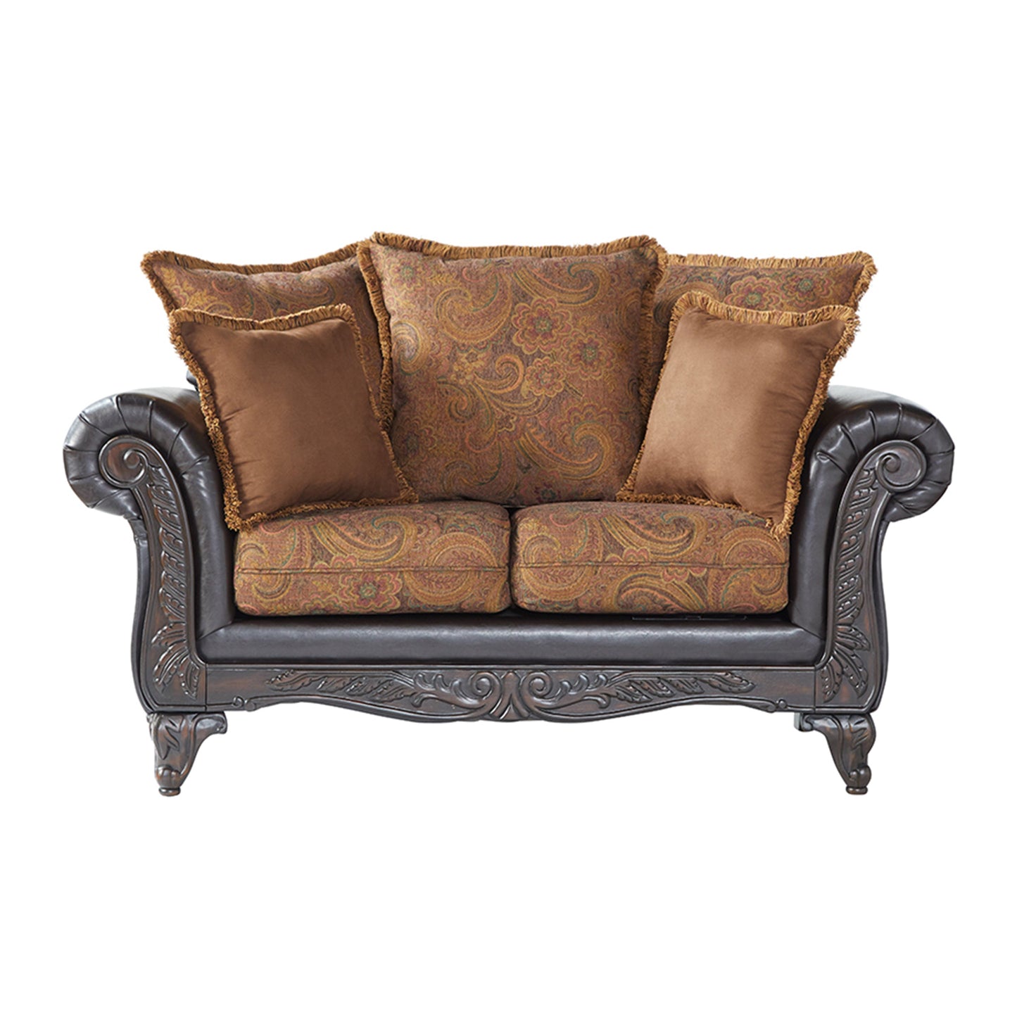 San Marino 2-Tone Chocolate Microfiber Loveseat