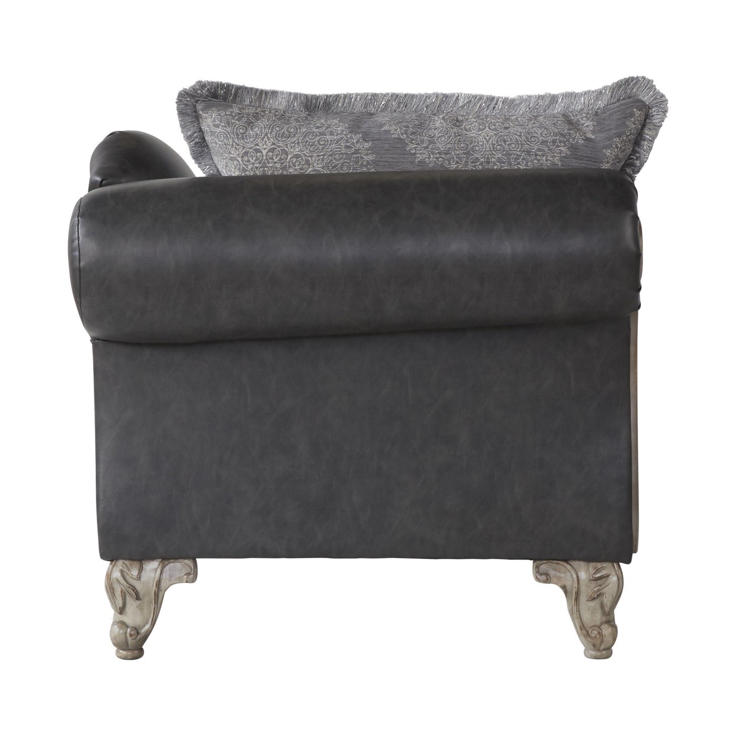 San Marino 2-Tone Fabric Wooden Frame Chaise, Gray