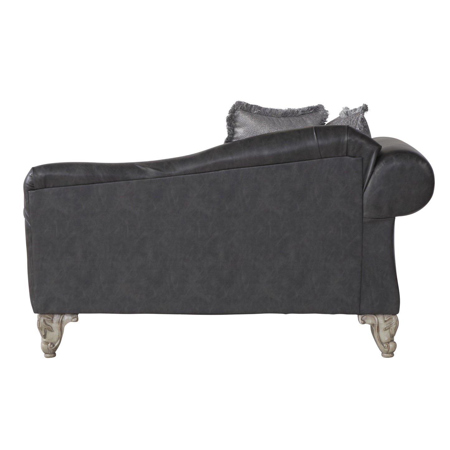 San Marino 2-Tone Fabric Wooden Frame Chaise, Gray